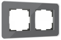 Рамка 2 местная стекло, Графит, Elite Werkel W0022440