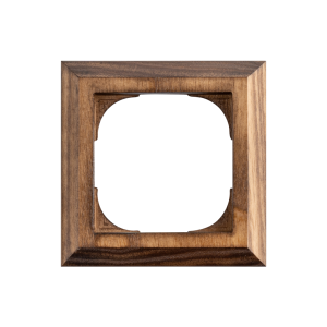 Рамка 1 местная деревянная под электрику JUNG/ABB Basic 55 на бревно D320, Орех, DecoWood СМО551-320