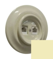 Розетка керамика компьютерная RJ45, слоновая кость, Retrika Colony RSV-INT-05