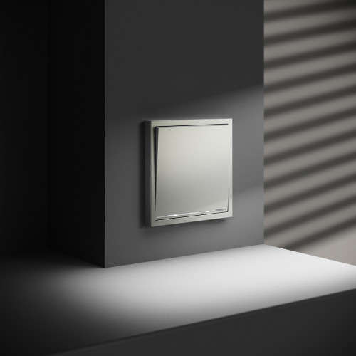 Выключатель 1кл., с подсв., Сталь, Voltum S70 VLS010205