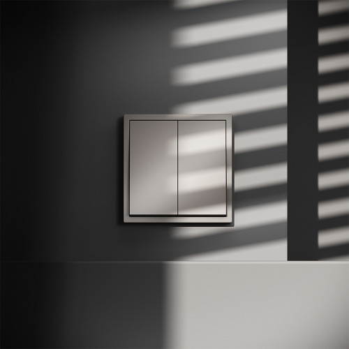 Выключатель проходной 2-кл. с подсветкой, Кашемир, S70 Voltum VLS020403