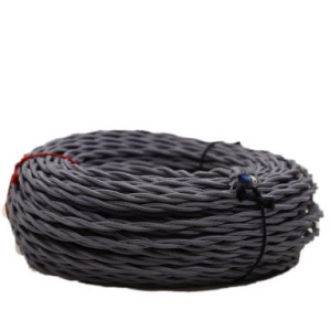 Ретро кабель витой 2x2,5 Серый, Villaris 1022512 (1 метр)