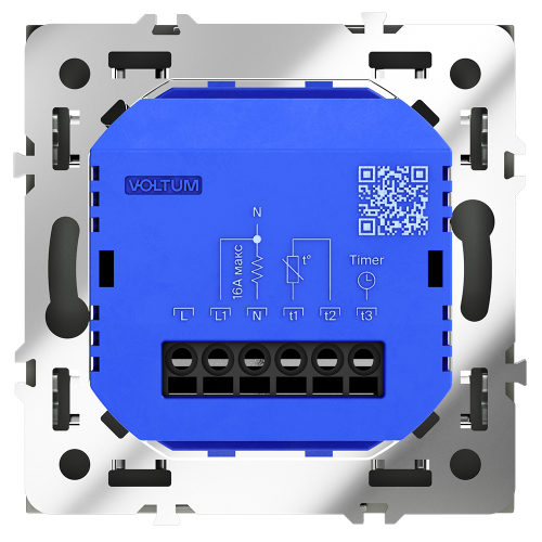 Терморегулятор электронный с индикацией и датчиком, для теплого пола, Графит, VOLTUM S70 VLS070107