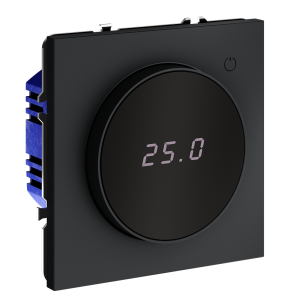 Терморегулятор электронный с индикацией и датчиком, для теплого пола, Графит, VOLTUM S70 VLS070107