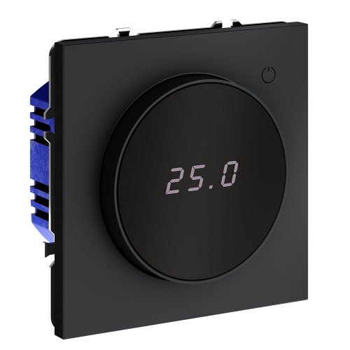 Терморегулятор электронный с индикацией и датчиком, для теплого пола, Графит, VOLTUM S70 VLS070107