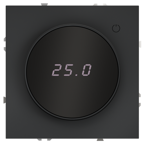 Терморегулятор электронный с индикацией и датчиком, для теплого пола, Графит, VOLTUM S70 VLS070107