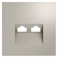 Лицевая панель для розетки компьютерной 2-ой RJ45+RJ45 Cat.6, Кашемир, S70 Voltum VLS001403