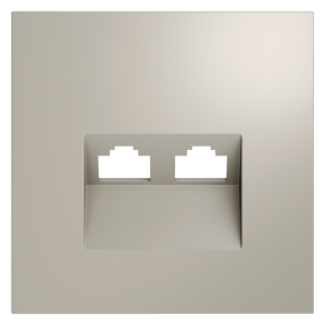 Лицевая панель для розетки компьютерной 2-ой RJ45+RJ45 Cat.6, Кашемир, S70 Voltum VLS001403