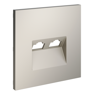 Лицевая панель для розетки компьютерной 2-ой RJ45+RJ45 Cat.6, Кашемир, S70 Voltum VLS001403