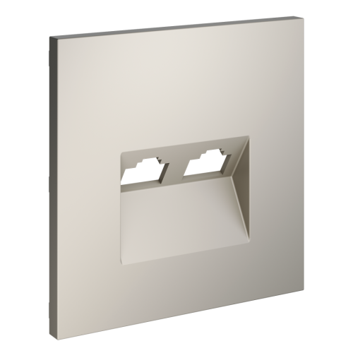 Лицевая панель для розетки компьютерной 2-ой RJ45+RJ45 Cat.6, Кашемир, S70 Voltum VLS001403