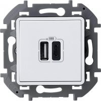 Розетка USB для зарядки, белый, INSPIRIA Legrand 673760