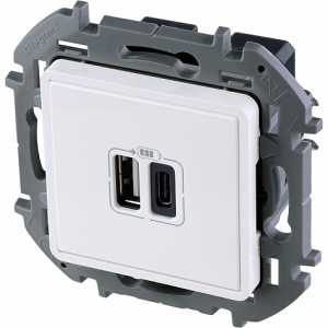 Розетка USB для зарядки, белый, INSPIRIA Legrand 673760