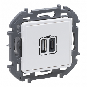 Розетка USB для зарядки, белый, INSPIRIA Legrand 673760