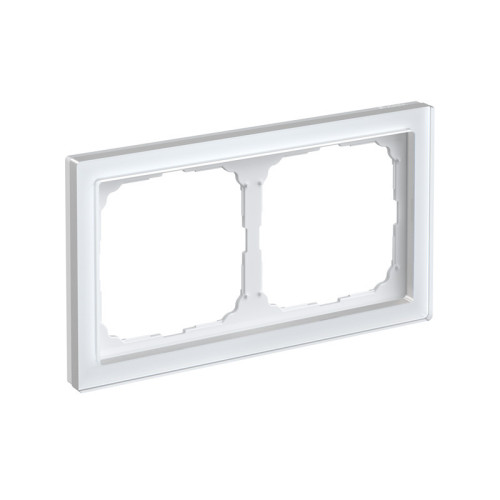 Рамка 2 местная, натуральное стекло, Белый, ArtGallery SE GAL320102