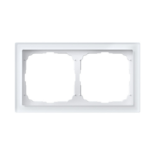 Рамка 2 местная, натуральное стекло, Белый, ArtGallery SE GAL320102