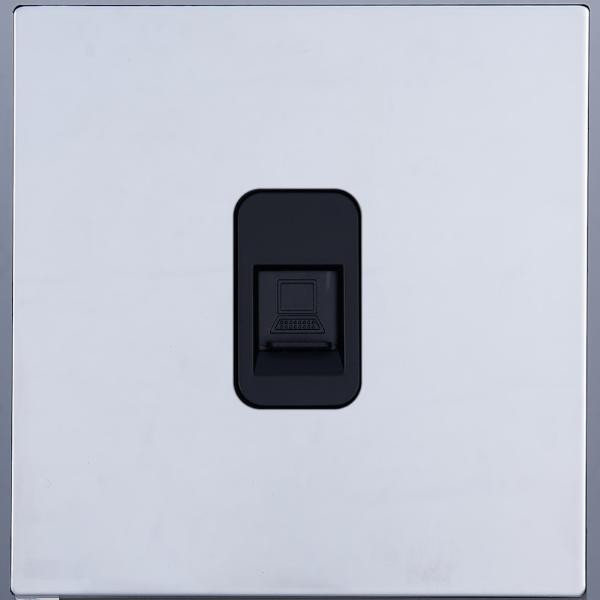 Розетка компьютерная RJ45 (внутренний монт.), Хром, Toledo Salvador SJAN77EC13