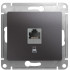 Розетка компьютерная RJ45 Cat. 5e, Графит, Glossa SE GSL001381K