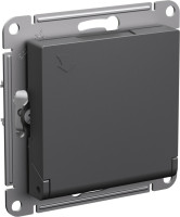 Розетка с З/К с шторками с крышкой, Базальт, AtlasDesign SE ATN001446