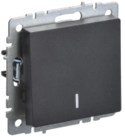 Выключатель 1 кл. с подсветкой, Черный, Brite IEK BR-V10-1-10-K02