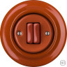 Выключатель кнопочный 2 кл., красно-коричневый глянцевый, Katy Paty OPAURG2Sl5 