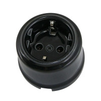 Ретро розетка керамика с 3/К, Черный, Болонь TDM ELECTRIC SQ1820-0008