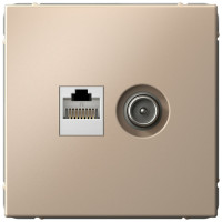 Розетка комп.+тв. RJ45+TV Cat. 5e, Песочный, ArtGallery SE GAL001289