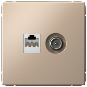 Розетка комп.+тв. RJ45+TV Cat. 5e, Песочный, ArtGallery SE GAL001289