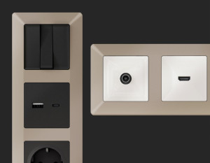 Рамка 4 местная пластик, Серо-бежевый матовый, ALFA Line Ambrella Volt AF110364