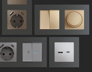 Рамка 4 местная пластик, Графит Мягкое касание, ALFA Techno Ambrella Volt AF220804