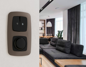 Рамка 2 местная пластик, Темная бронза матовый, OMEGA Ecta Ambrella Volt OF140632