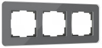 Рамка 3 местная стекло, Графит, Elite Werkel W0032440