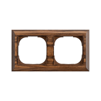 Рамка 2 местная деревянная под электрику JUNG/ABB Basic 55 на бревно D220, Орех, DecoWood СМО552-220