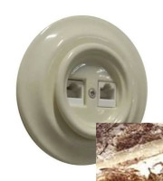 Розетка керамика компьютерная RJ45, мрамор, Retrika Colony RSV-INT-06