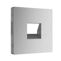 Лицевая панель телефонной розетки RJ11, Серебряный рифленный, Werkel W1192009