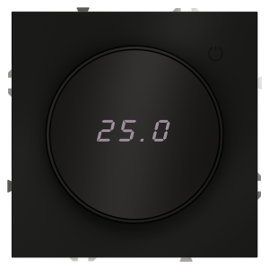 Терморегулятор электронный с индикацией и датчиком, для теплого пола, Черный матовый, VOLTUM S70 VLS070108