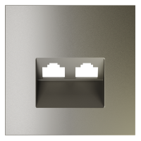 Лицевая панель для розетки компьютерной 2-ой RJ45+RJ45 Cat.6, Шелк, S70 Voltum VLS001404