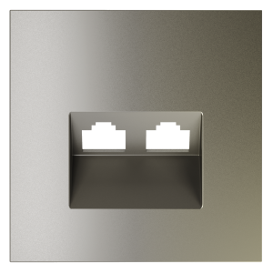 Лицевая панель для розетки компьютерной 2-ой RJ45+RJ45 Cat.6, Шелк, S70 Voltum VLS001404