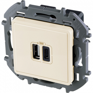 Розетка USB для зарядки, слоновая кость, INSPIRIA Legrand 673761