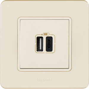 Розетка USB для зарядки, слоновая кость, INSPIRIA Legrand 673761