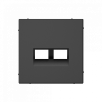 Лицевая панель для розетки компьютерной 2-ой RJ45 Keystone, Базальт, ArtGallery SE GAL001490