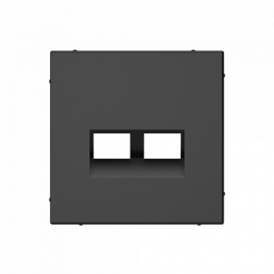 Лицевая панель для розетки компьютерной 2-ой RJ45 Keystone, Базальт, ArtGallery SE GAL001490