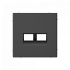 Лицевая панель для розетки компьютерной 2-ой RJ45 Keystone, Базальт, ArtGallery SE GAL001490