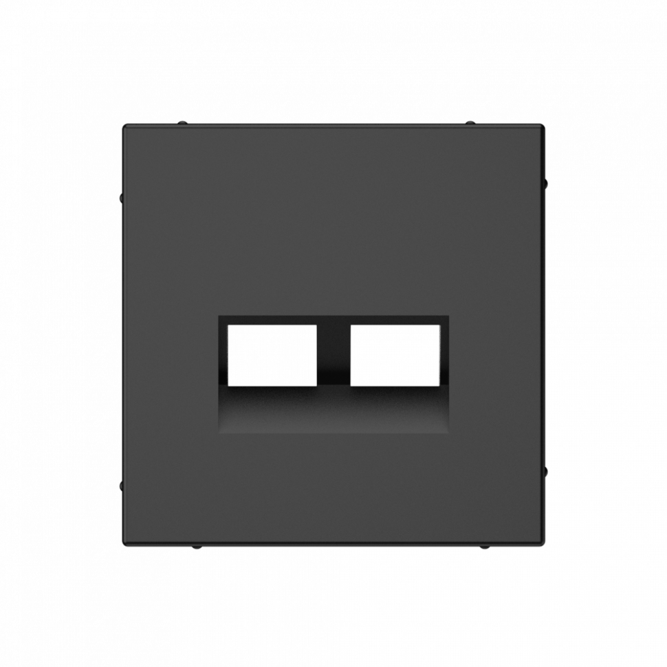 Лицевая панель для розетки компьютерной 2-ой RJ45 Keystone, Базальт, ArtGallery SE GAL001490