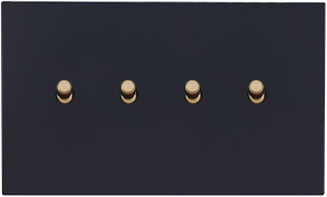 Выключатель тумблерный 4 кл. (внутренний монт.), Черный, Castilla Salvador SJAN13BC4