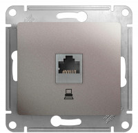 Розетка компьютерная RJ45 Cat. 5e, Платина, Glossa SE GSL001281K