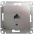 Розетка компьютерная RJ45 Cat. 5e, Платина, Glossa SE GSL001281K
