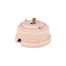 Выключатель керамика тумблерный 1 кл., розовый rosa с бронзовой ручкой, Leanza ВР1ДБ