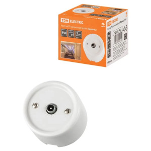 Розетка керамика телев. TV, Белый, Болонь TDM ELECTRIC SQ1820-0053