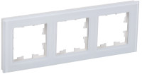 Рамка 3 местная, стекло, Белый, Brite IEK BR-M32-G-K01