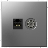 Розетка комп.+тв. RJ45+TV Cat. 5e, Сталь, ArtGallery SE GAL000989